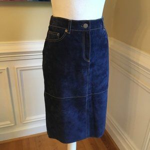 ISAAC MIZRAHI for Target Blue Suede Pencil Skirt